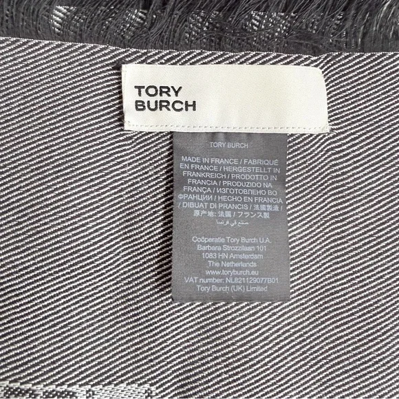 Tory Burch T Monogram Jacquard Traveler Scarf Wrap - Picture 4 of 5